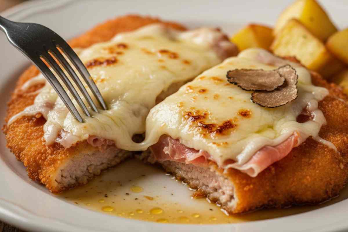 cotoletta alla bolognese o petroniana con prosciutto