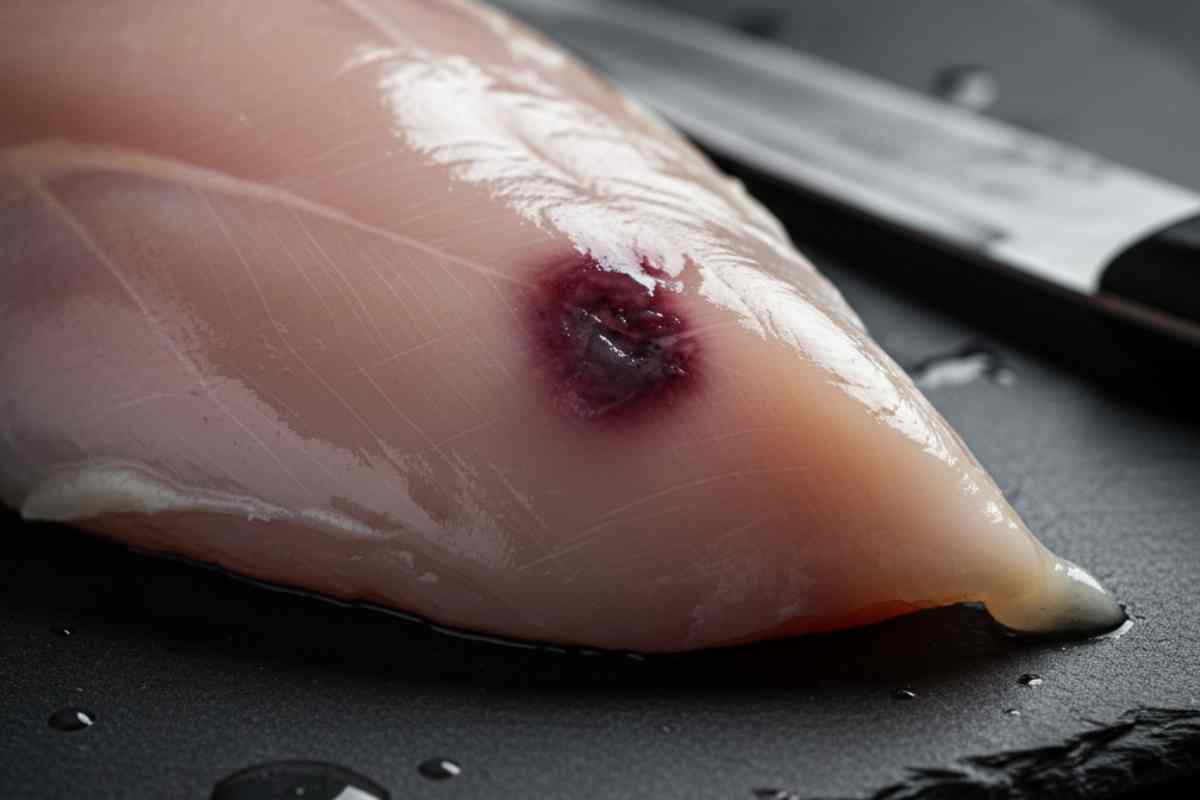 petto di pollo con macchia violacea