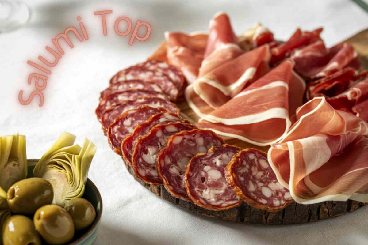 piatto di salumi vari, olive e carciofini